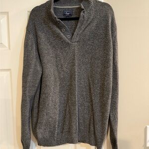 G.H. Bass & Co. Gray V-Neck Sweater Classic Knit